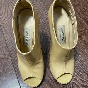 Jimmy Choo peep toe booties. Size 36.5